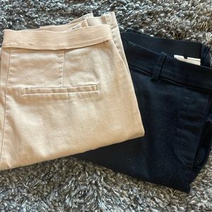 h&m tan & black crop work pants (black size 4, tan size 6) fit the same